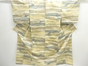 抽象模様織り出し手織り紬単衣着物